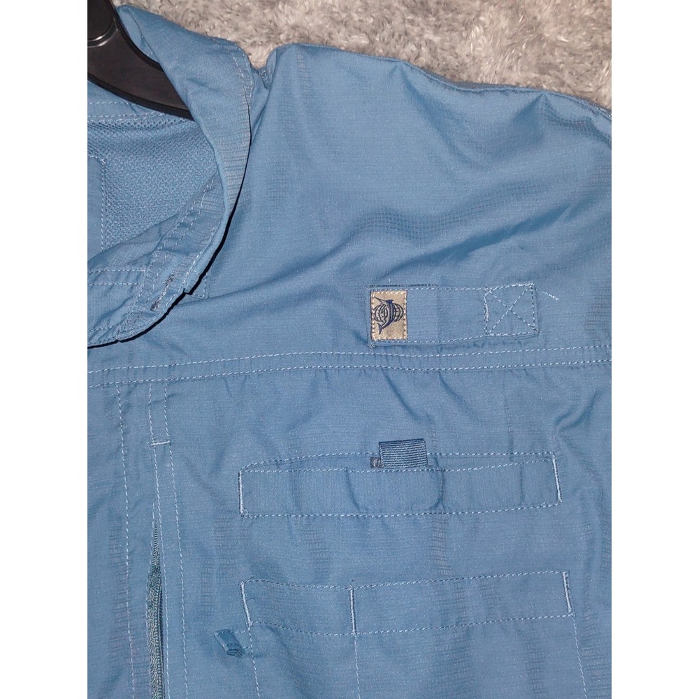 Reel Legends Fishing Shirt Vented Long Sleeve Button Up XXL Blue Outdoor Preppy - Picture 4 of 7